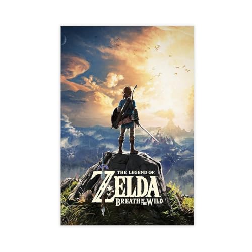 ZAQMKOL Poster "The Legend of Zelda", Leinwandposter, Schlafzimmer, Dekoration, Landschaft, Büro, Raumdekoration, Geschenk, 50 x 75 cm von ZAQMKOL