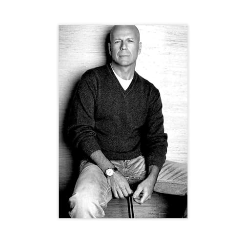 ZAQMKOL Poster mit Schauspieler Bruce Willis (20) auf Leinwand, Wandkunst, Dekordruck, Bild Gemälde für Wohnzimmer, Schlafzimmer, Dekoration, 20 x 30 cm von ZAQMKOL