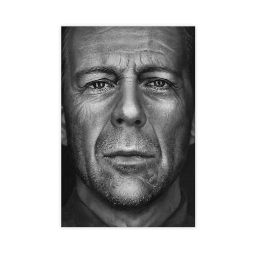 ZAQMKOL Poster mit Schauspieler Bruce Willis (22) auf Leinwand, Wandkunst, Dekordruck, Bild Gemälde für Wohnzimmer, Schlafzimmer, Dekoration, 30 x 45 cm von ZAQMKOL