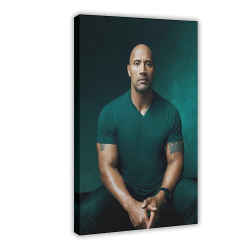 ZAQMKOL Poster mit Schauspieler Dwayne Johnson (20) auf Leinwand, Wandkunst, Dekordruck, Gemälde für Wohnzimmer, Schlafzimmer, Dekoration, 40 x 60 cm von ZAQMKOL