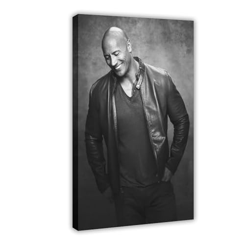 ZAQMKOL Poster mit Schauspieler Dwayne Johnson (26) auf Leinwand, Wandkunst, Dekordruck, Gemälde für Wohnzimmer, Schlafzimmer, Dekoration, 60 x 90 cm von ZAQMKOL