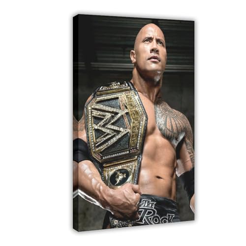 ZAQMKOL Poster mit Schauspieler Dwayne Johnson (32) auf Leinwand, Wandkunst, Dekordruck, Gemälde für Wohnzimmer, Schlafzimmer, Dekoration, 60 x 90 cm von ZAQMKOL