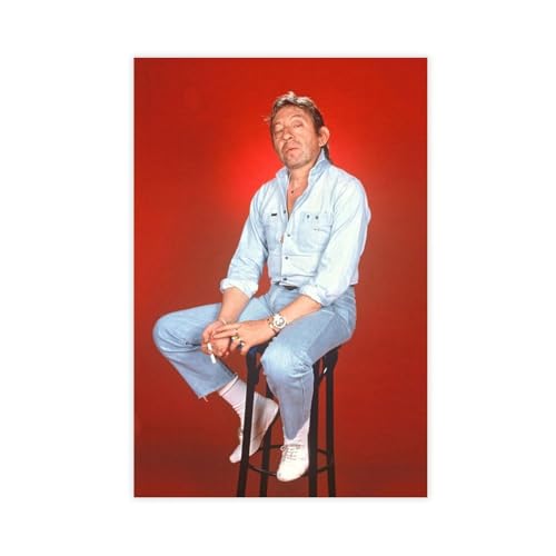 ZAQMKOL Serge Gainsbourg Poster (20) Leinwandposter, Wandkunst, Dekordruck, Bild Gemälde für Wohnzimmer, Schlafzimmer, Dekoration, 60 x 90 cm von ZAQMKOL