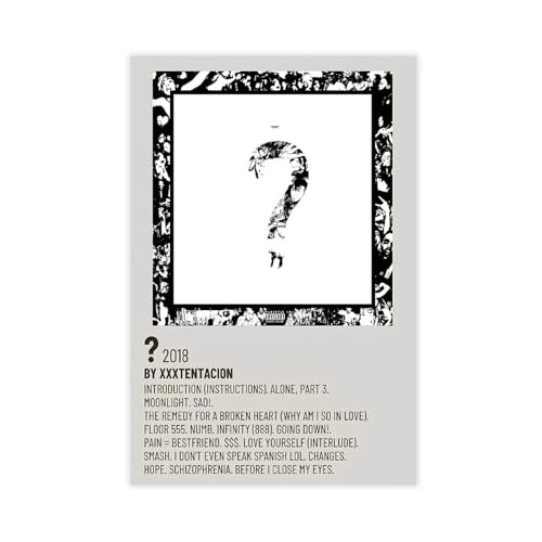 ZAQMKOL XXXtentacion Album-Poster, Leinwand-Poster, Schlafzimmer, Dekoration, Landschaft, Büro, Raumdekoration, Geschenk, 30 x 45 cm von ZAQMKOL