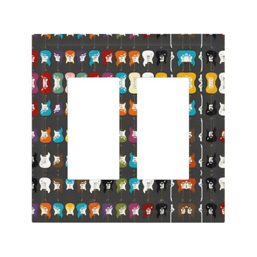 Bunte Gitarren, langlebige und stilvolle Wandplatte, vollflächiger Druck, PC-Material, hitze- und lichtbeständig, einfach zu installieren von ZAQXSWCDEV