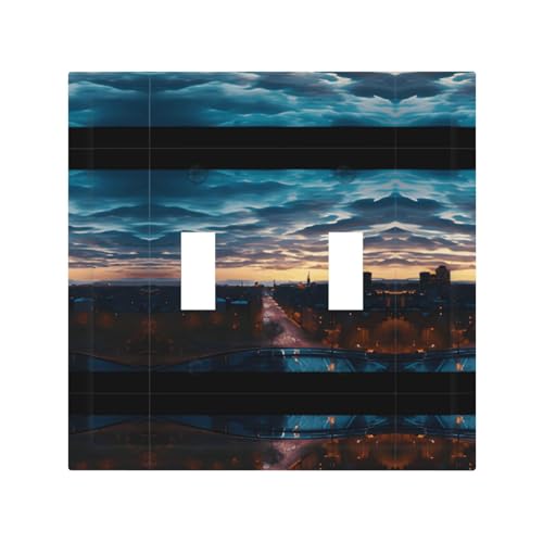Cityscape Dusk Langlebige und stilvolle Wandplatte, vollflächiger Druck, PC-Material, hitze- und lichtbeständig, einfach zu installieren Cityscape Dusk Langlebige und stilvolle Wandplatte, vollflächiger Druck, PC-Material, hitze- und lichtbeständig, einfach zu installieren von ZAQXSWCDEV