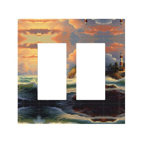 Coast Wave and House Wandplatte, langlebig und stilvoll, vollflächiger Druck, PC-Material, hitze- und lichtbeständig, einfach zu installieren Coast Wave and House Wandplatte, langlebig und stilvoll, vollflächiger Druck, PC-Material, hitze- und lichtbeständig, einfach zu installieren von ZAQXSWCDEV
