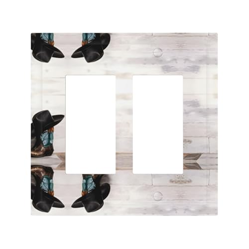 Cowboyhut und Stiefel, langlebige und stilvolle Wandplatte, vollflächiger Druck, PC-Material, hitze- und lichtbeständig, einfach zu installieren Cowboyhut und Stiefel, langlebige und stilvolle Wandplatte, vollflächiger Druck, PC-Material, hitze- und lichtbeständig, einfach zu installieren von ZAQXSWCDEV