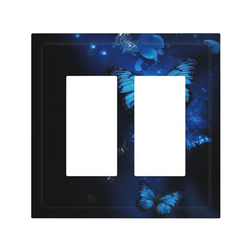 Dunkelblaue Schmetterlinge, langlebige und stilvolle Wandplatte, vollflächiger Druck, PC-Material, hitze- und lichtbeständig, einfach zu installieren Dunkelblaue Schmetterlinge, langlebige und stilvolle Wandplatte, vollflächiger Druck, PC-Material, hitze- und lichtbeständig, einfach zu installieren von ZAQXSWCDEV