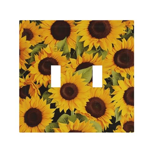 Gelbe Sonnenblumen-Wandplatte, langlebig und stilvoll, vollflächiger Druck, PC-Material, hitze- und lichtbeständig, einfach zu installieren von ZAQXSWCDEV