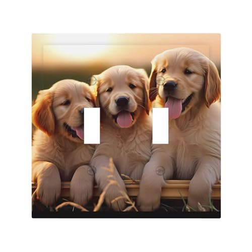 Golden Retriever Hundewelpe, langlebige und stilvolle Wandplatte, vollflächiger Druck, PC-Material, hitze- und lichtbeständig, einfach zu installieren Golden Retriever Hundewelpe, langlebige und stilvolle Wandplatte, vollflächiger Druck, PC-Material, hitze- und lichtbeständig, einfach zu installieren von ZAQXSWCDEV