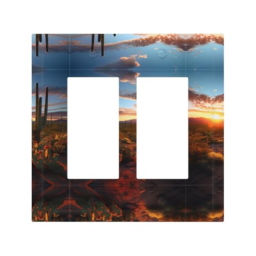 Langlebige und stilvolle Wandplatte in der Wüste mit Sonnenuntergang, vollflächiger Druck, PC-Material, hitze- und lichtbeständig, einfach zu installieren Langlebige und stilvolle Wandplatte in der Wüste mit Sonnenuntergang, vollflächiger Druck, PC-Material, hitze- und lichtbeständig, einfach zu installieren von ZAQXSWCDEV