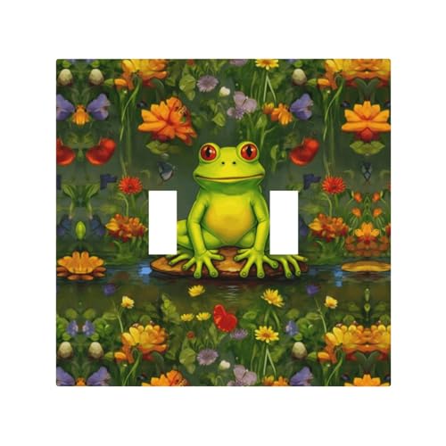 Langlebige und stilvolle Wandplatte mit Frosch-Motiv, vollflächiger Druck, PC-Material, hitze- und lichtbeständig, einfach zu installieren von ZAQXSWCDEV