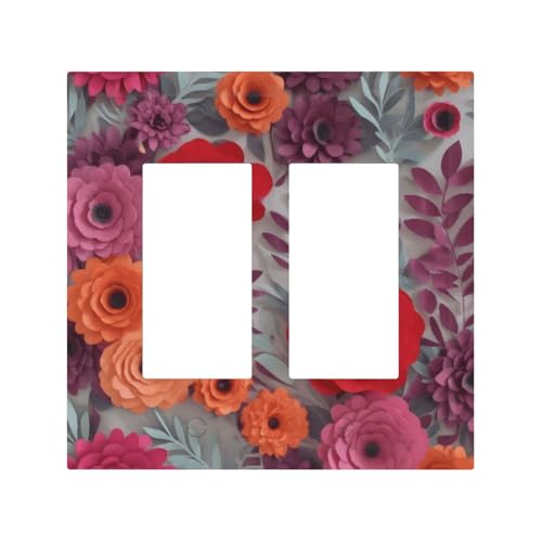 Langlebige und stilvolle Wandplatte mit roten Blumen, vollflächiger Druck, PC-Material, hitze- und lichtbeständig, einfach zu installieren von ZAQXSWCDEV