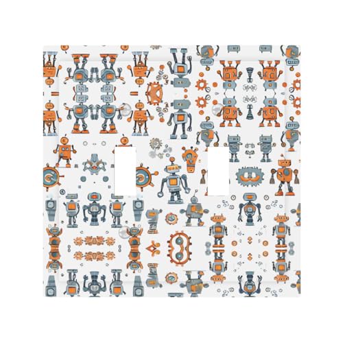 Niedliche Cartoon-Roboter, langlebige und stilvolle Wandplatte, vollflächiger Druck, PC-Material, hitze- und lichtbeständig, einfach zu installieren Niedliche Cartoon-Roboter, langlebige und stilvolle Wandplatte, vollflächiger Druck, PC-Material, hitze- und lichtbeständig, einfach zu installieren von ZAQXSWCDEV