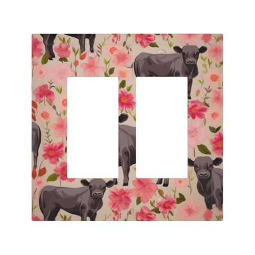Pink Flower Show Wandplatte für Kühe und Rinder, langlebige und stilvolle Wandplatte, vollflächiger Druck, PC-Material, hitze- und lichtbeständig, einfach zu installieren von ZAQXSWCDEV