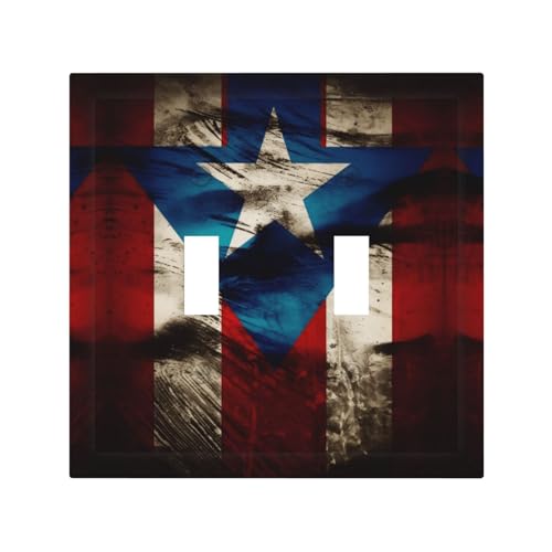 Puerto Rico-Flagge, langlebige und stilvolle Wandplatte, vollflächiger Druck, PC-Material, hitze- und lichtbeständig, einfach zu installieren von ZAQXSWCDEV