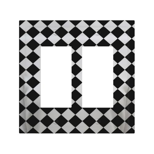 Schwarz-weiß karierte, langlebige und stilvolle Wandplatte, vollflächiger Druck, PC-Material, hitze- und lichtbeständig, einfach zu installieren Schwarz-weiß karierte, langlebige und stilvolle Wandplatte, vollflächiger Druck, PC-Material, hitze- und lichtbeständig, einfach zu installieren von ZAQXSWCDEV