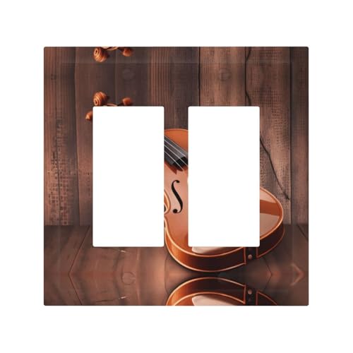 Violine (2) Langlebige und stilvolle Wandplatte, vollflächiger Druck, PC-Material, hitze- und lichtbeständig, einfach zu installieren von ZAQXSWCDEV