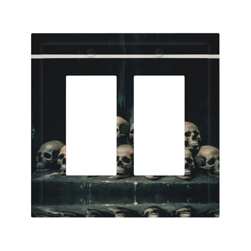 Wandplatte, Motiv: Horror-Geister-Schädel (5), langlebige und stilvolle Wandplatte, vollflächiger Druck, PC-Material, hitze- und lichtbeständig, einfach zu installieren von ZAQXSWCDEV