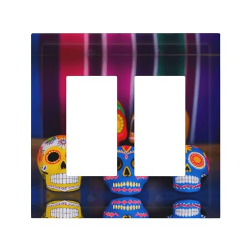 Wandplatte Mexikanischer Totenkopf (5) Langlebige und stilvolle Wandplatte, vollflächiger Druck, PC-Material, hitze- und lichtbeständig, einfach zu installieren von ZAQXSWCDEV