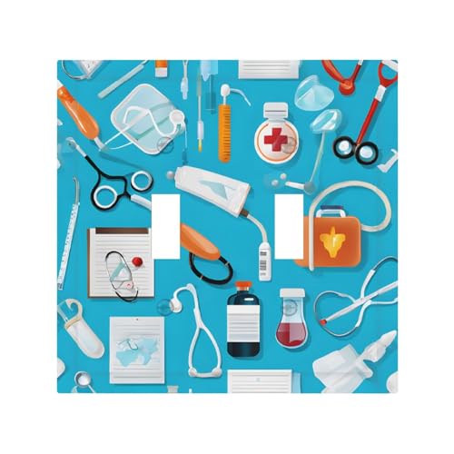 Wandplatte mit Cartoon-Medizin-Muster, langlebig und stilvoll, vollflächiger Druck, PC-Material, hitze- und lichtbeständig, einfach zu installieren von ZAQXSWCDEV