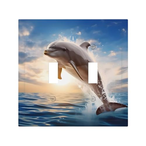 Wandplatte mit lustigem Tier-Delfin, langlebig und stilvoll, vollflächiger Druck, PC-Material, hitze- und lichtbeständig, einfach zu installieren Wandplatte mit lustigem Tier-Delfin, langlebig und stilvoll, vollflächiger Druck, PC-Material, hitze- und lichtbeständig, einfach zu installieren von ZAQXSWCDEV