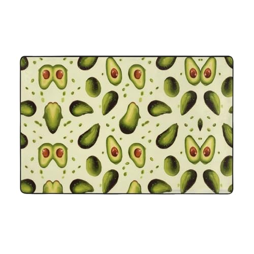 ZAQXSWCDEV Avocado Luxuriöser Teppich, 152,4 x 99,1 cm, einseitiger Druck, weicher Flanellstoff, hochdichter Memory-Schaum, rutschfeste und langlebige Unterseite von ZAQXSWCDEV