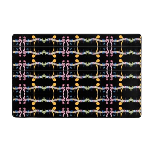 ZAQXSWCDEV Bunte Musiknote, luxuriös, 152,4 x 99,1 cm, einseitiger Druck, weicher Flanellstoff, hochdichter Memory-Schaum, rutschfeste und langlebige Unterseite von ZAQXSWCDEV