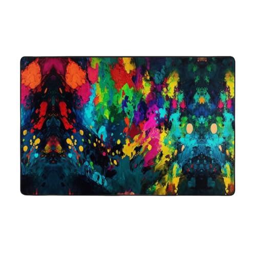 ZAQXSWCDEV Bunte abstrakte Malerei, luxuriös, 152,4 x 99,1 cm, einseitiger Druck, weicher Flanellstoff, hochdichter Memory-Schaum, rutschfeste und langlebige Unterseite von ZAQXSWCDEV