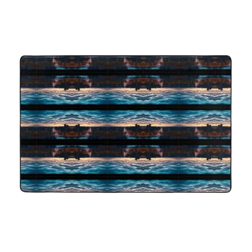 ZAQXSWCDEV Cityscape Dusk Luxuriöser Teppich, 152,4 x 99,1 cm, einseitiger Druck, weicher Flanellstoff, hochdichter Memory-Schaum, rutschfeste und strapazierfähige Unterseite von ZAQXSWCDEV