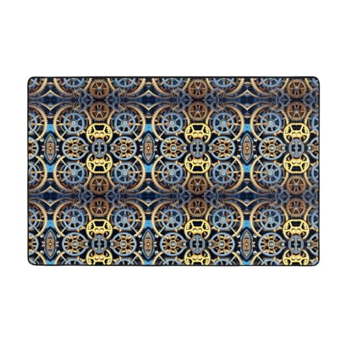 ZAQXSWCDEV Clock Gears Luxuriöser Teppich, 152,4 x 99,1 cm, einseitiger Druck, weicher Flanellstoff, hochdichter Memory-Schaum, rutschfeste und langlebige Unterseite von ZAQXSWCDEV