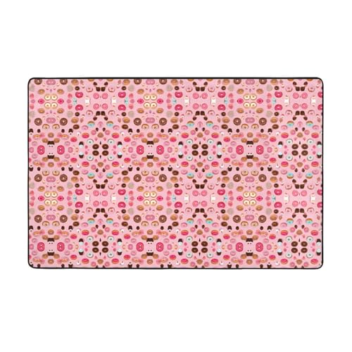 ZAQXSWCDEV Cupcakes Donuts Muffins Sugar, luxuriöser Teppich, 152,4 x 99,1 cm, einseitiger Druck, weicher Flanellstoff, hochdichter Memory-Schaum, rutschfeste und langlebige Unterseite von ZAQXSWCDEV