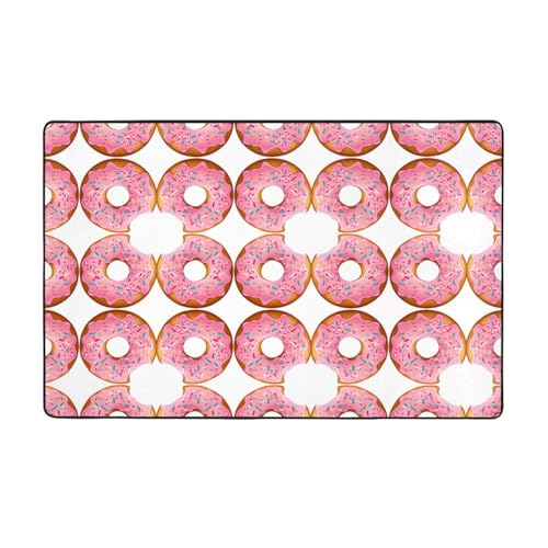 ZAQXSWCDEV Donut-Druck, luxuriöser Teppich, 152,4 x 99,1 cm, einseitiger Druck, weicher Flanellstoff, hochdichter Memory-Schaum, rutschfeste und langlebige Unterseite von ZAQXSWCDEV