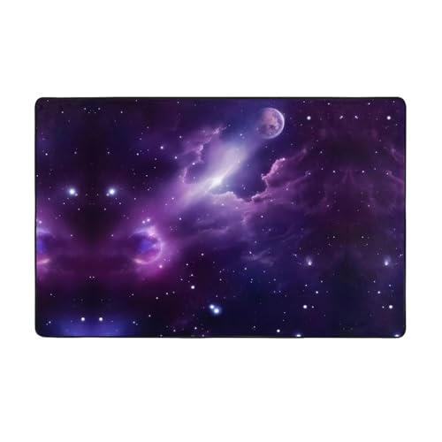 ZAQXSWCDEV Galaxy Starry Space Violetter luxuriöser 152,4 x 99,1 cm Teppich, einseitiger Druck, weicher Flanellstoff, hochdichter Memory-Schaum, rutschfeste und langlebige Unterseite von ZAQXSWCDEV