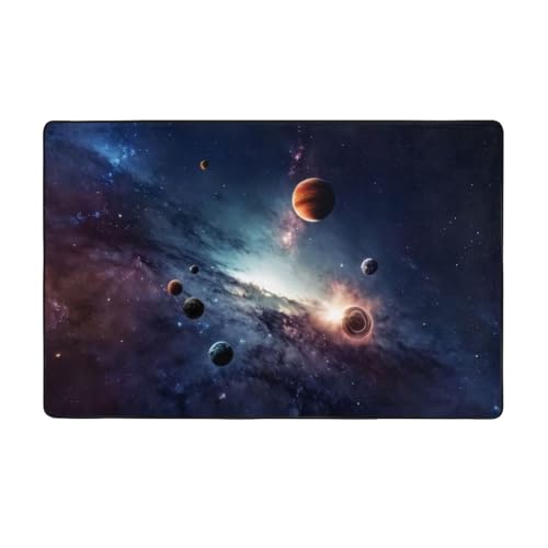 ZAQXSWCDEV Galaxy System Luxuriöser Teppich, 152,4 x 99,1 cm, einseitiger Druck, weicher Flanellstoff, hochdichter Memory-Schaum, rutschfeste und strapazierfähige Unterseite von ZAQXSWCDEV