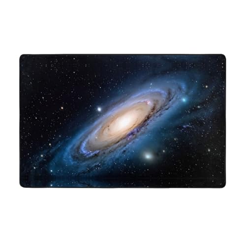 ZAQXSWCDEV Galaxy Universe Stars Luxuriöser Teppich, 152,4 x 99,1 cm, einseitiger Druck, weicher Flanellstoff, hochdichter Memory-Schaum, rutschfeste und strapazierfähige Unterseite von ZAQXSWCDEV