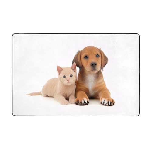 ZAQXSWCDEV Lovely Dogs (9) Luxuriöser Teppich, 152,4 x 99,1 cm, einseitiger Druck, weicher Flanellstoff, hochdichter Memory-Schaum, rutschfeste und langlebige Unterseite von ZAQXSWCDEV