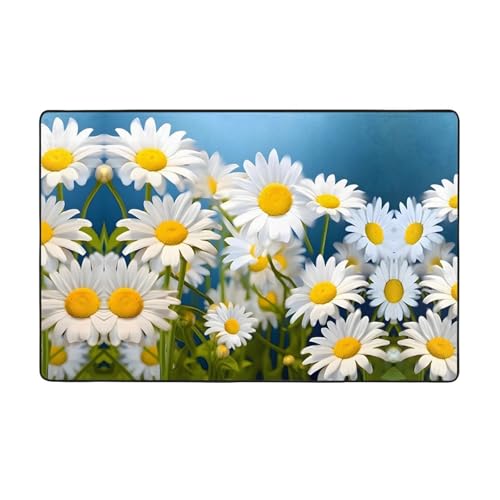 ZAQXSWCDEV Luxuriöser Blumen-Teppich, 152,4 x 99,1 cm, einseitiger Druck, weicher Flanellstoff, hochdichter Memory-Schaum, rutschfeste und langlebige Unterseite von ZAQXSWCDEV