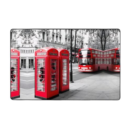 ZAQXSWCDEV Luxuriöser Teppich für Telefonzelle, 152,4 x 99,1 cm, einseitiger Druck, weicher Flanellstoff, hochdichter Memory-Schaum, rutschfeste und langlebige Unterseite von ZAQXSWCDEV