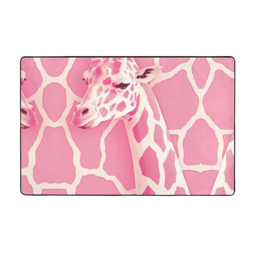 ZAQXSWCDEV Luxuriöser Teppich mit Giraffen-Textur, 152,4 x 99,1 cm, einseitiger Druck, weicher Flanellstoff, hochdichter Memory-Schaum, rutschfeste und strapazierfähige Unterseite von ZAQXSWCDEV