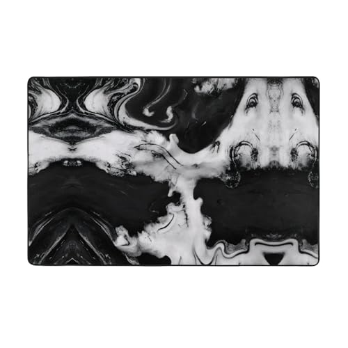 ZAQXSWCDEV Luxuriöser Teppich mit Marmorstruktur, 152,4 x 99,1 cm, einseitiger Druck, weicher Flanellstoff, hochdichter Memory-Schaum, rutschfeste und langlebige Unterseite von ZAQXSWCDEV