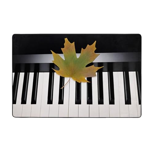 ZAQXSWCDEV Luxuriöser Teppich mit Musiknoten-Klavier, 152,4 x 99,1 cm, einseitiger Druck, weicher Flanellstoff, hochdichter Memory-Schaum, rutschfeste und langlebige Unterseite von ZAQXSWCDEV