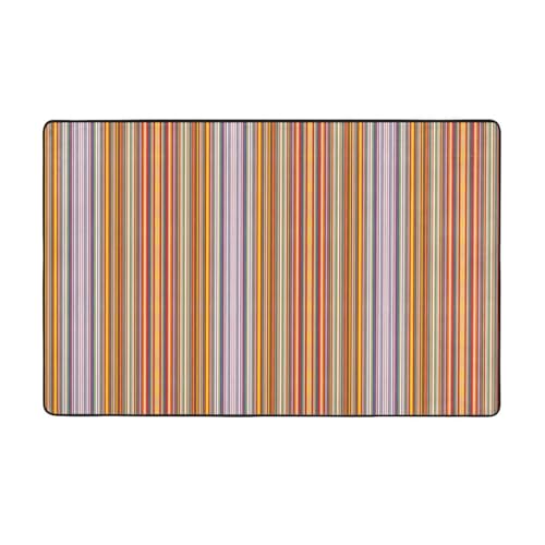 ZAQXSWCDEV Luxuriöser Teppich mit bunten Streifen, 152,4 x 99,1 cm, einseitiger Druck, weicher Flanellstoff, hochdichter Memory-Schaum, rutschfeste und langlebige Unterseite von ZAQXSWCDEV
