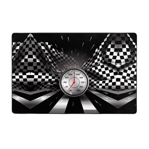 ZAQXSWCDEV Luxuriöser Teppich mit karierter Flagge, 152,4 x 99,1 cm, einseitiger Druck, weicher Flanellstoff, hochdichter Memory-Schaum, rutschfeste und langlebige Unterseite von ZAQXSWCDEV