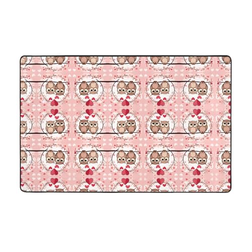 ZAQXSWCDEV Luxuriöser Teppich mit niedlichen Eulen, 152,4 x 99,1 cm, einseitiger Druck, weicher Flanellstoff, hochdichter Memory-Schaum, rutschfeste und langlebige Unterseite von ZAQXSWCDEV