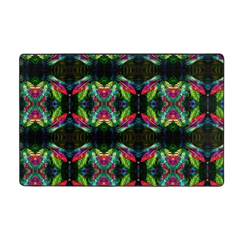 ZAQXSWCDEV Luxuriöser Teppich mit tropischen Blättern, 152,4 x 99,1 cm, einseitiger Druck, weicher Flanellstoff, hochdichter Memory-Schaum, rutschfeste und langlebige Unterseite von ZAQXSWCDEV