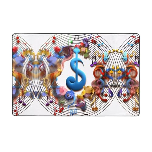 ZAQXSWCDEV Music Luxuriöser Teppich, 152,4 x 99,1 cm, einseitiger Druck, weicher Flanellstoff, hochdichter Memory-Schaum, rutschfeste und langlebige Unterseite von ZAQXSWCDEV