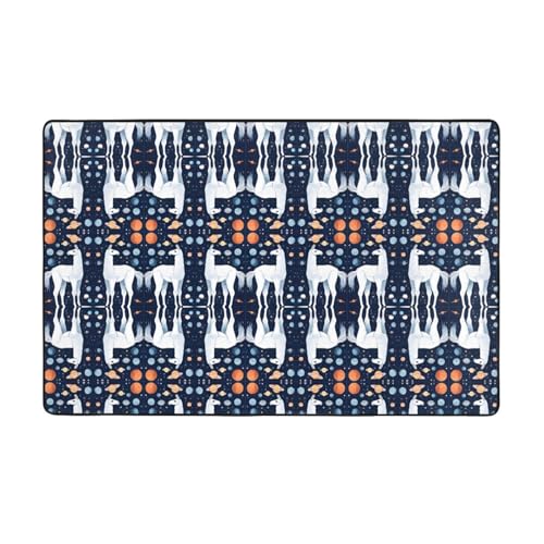 ZAQXSWCDEV Niedlicher Lama-Blumen-Teppich, luxuriös, 152,4 x 99,1 cm, einseitiger Druck, weicher Flanellstoff, hochdichter Memory-Schaum, rutschfeste und langlebige Unterseite von ZAQXSWCDEV
