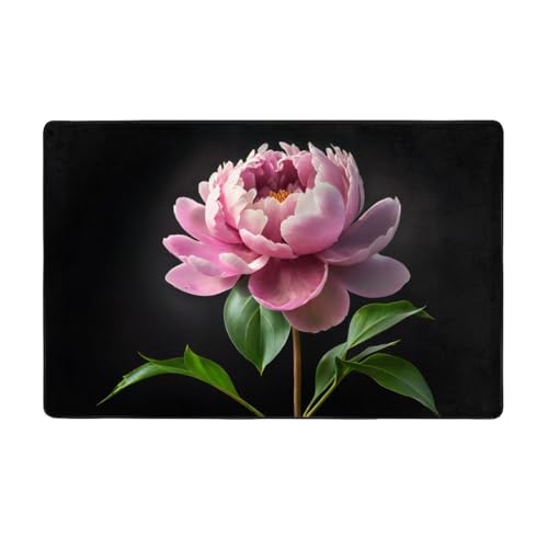 ZAQXSWCDEV Peony (2) Luxuriöser Teppich, 152,4 x 99,1 cm, einseitiger Druck, weicher Flanellstoff, hochdichter Memory-Schaum, rutschfeste und strapazierfähige Unterseite von ZAQXSWCDEV